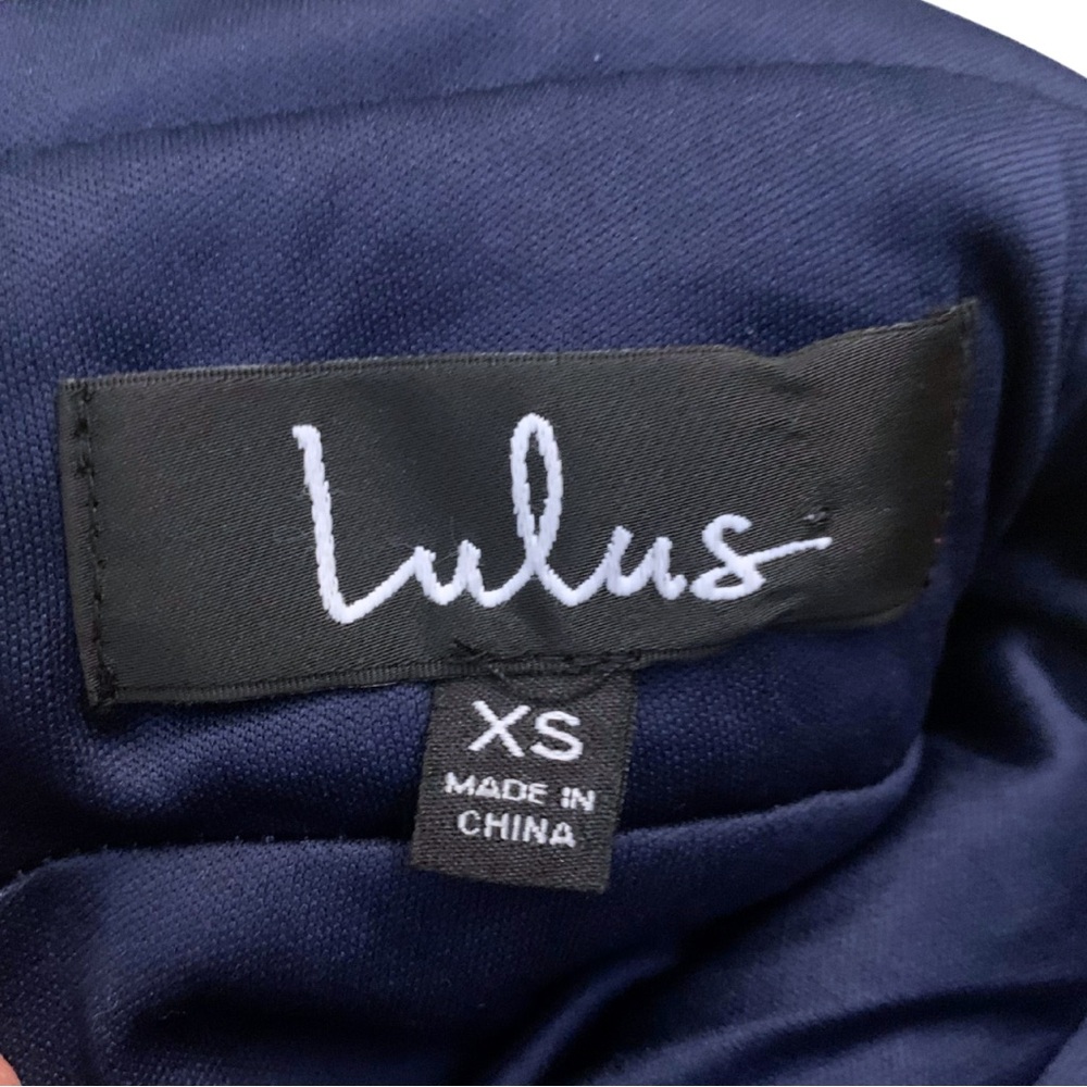 Lulu’s Navy Blue Sleeveless VNeck Long Formal Maxi Dress XS Chiffon Evening Gown - Picture 5 of 12